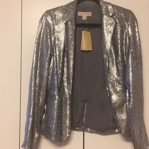 Michael Kors Sequin Silver Blazer